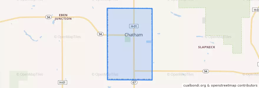 Mapa de ubicacion de Chatham.