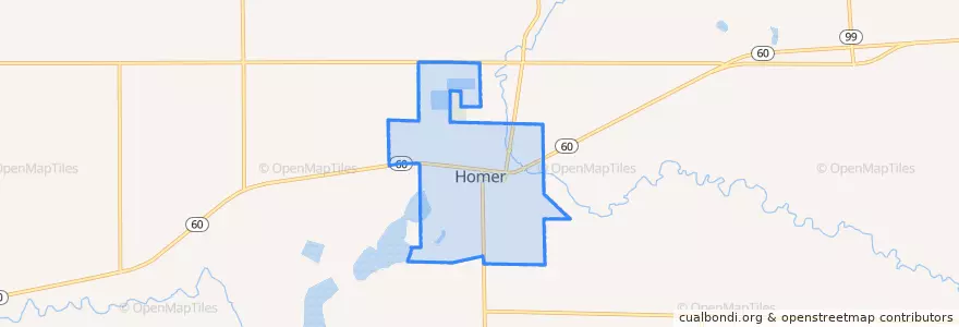 Mapa de ubicacion de Homer.