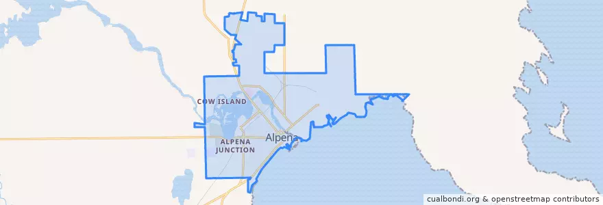 Mapa de ubicacion de Alpena.