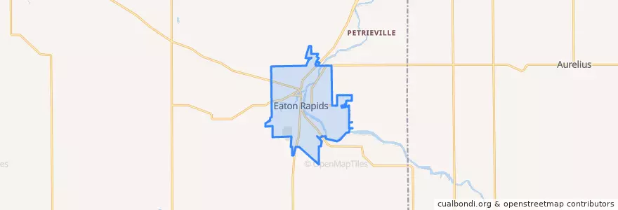 Mapa de ubicacion de Eaton Rapids.