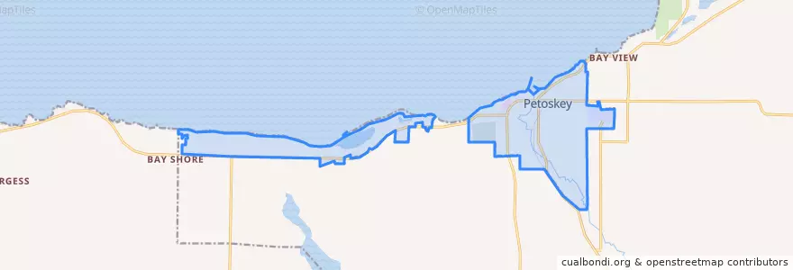 Mapa de ubicacion de Petoskey.