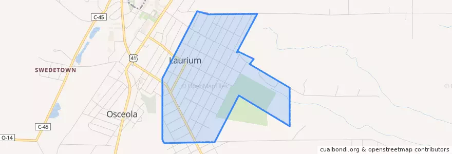 Mapa de ubicacion de Laurium.