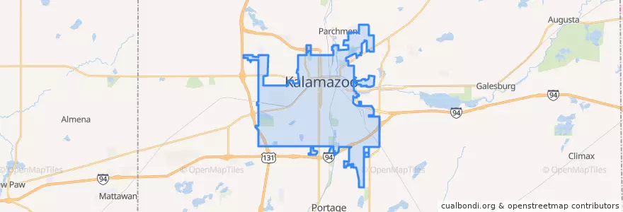 Mapa de ubicacion de Kalamazoo.