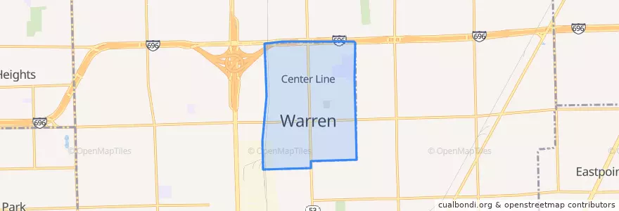 Mapa de ubicacion de Center Line.