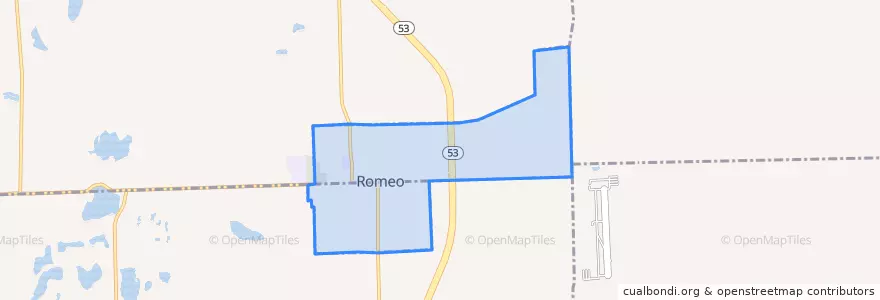 Mapa de ubicacion de Romeo.