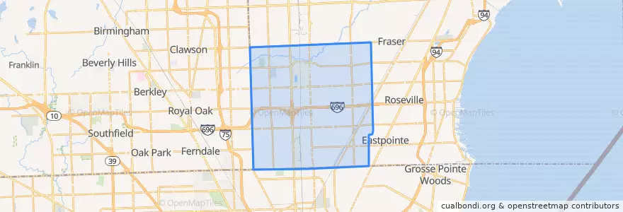 Mapa de ubicacion de Warren.