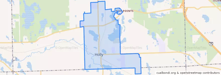 Mapa de ubicacion de Holly.