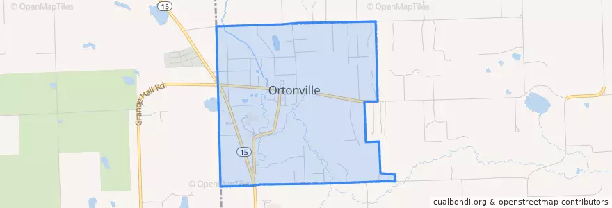 Mapa de ubicacion de Ortonville.