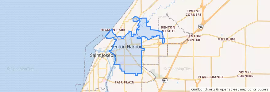 Mapa de ubicacion de Benton Harbor.