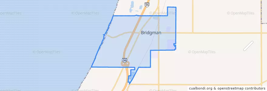 Mapa de ubicacion de Bridgman.