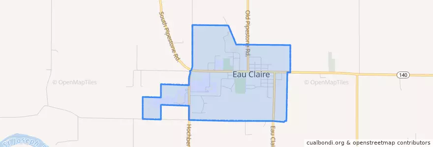 Mapa de ubicacion de Eau Claire.