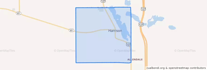Mapa de ubicacion de Harrison.