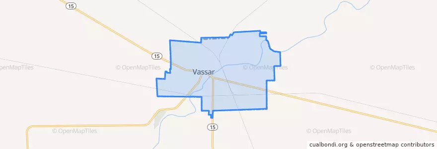 Mapa de ubicacion de Vassar.