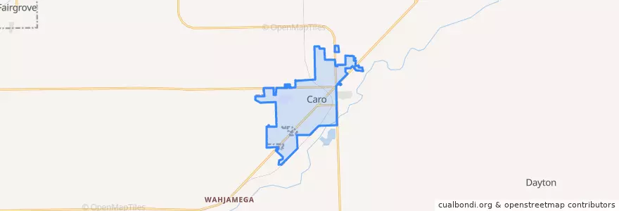 Mapa de ubicacion de Caro.