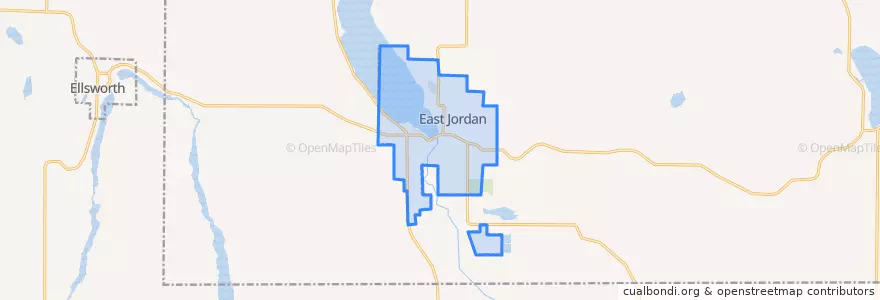 Mapa de ubicacion de East Jordan.