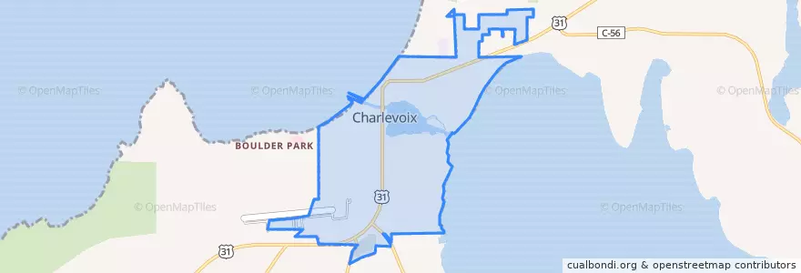 Mapa de ubicacion de Charlevoix.