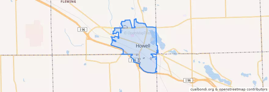 Mapa de ubicacion de Howell.