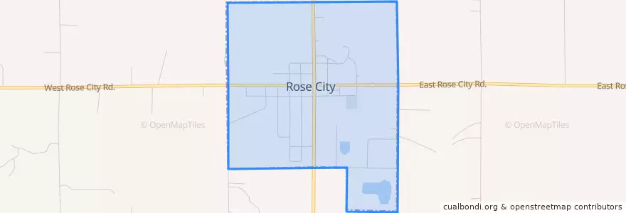 Mapa de ubicacion de Rose City.