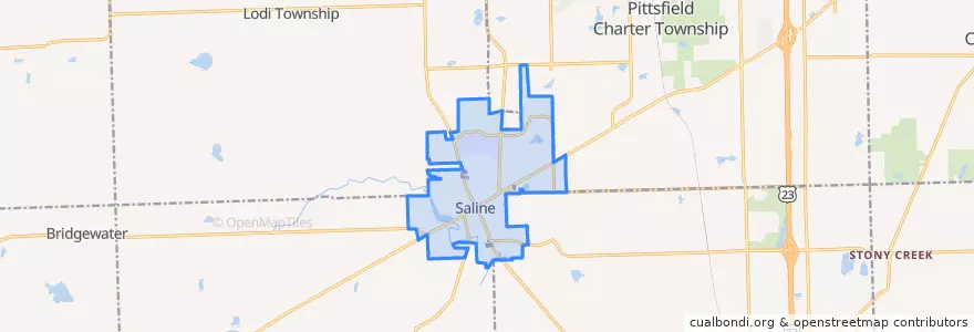 Mapa de ubicacion de Saline.