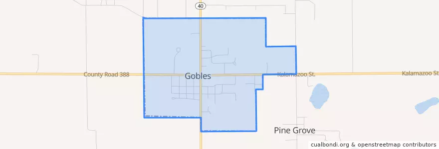 Mapa de ubicacion de Gobles.
