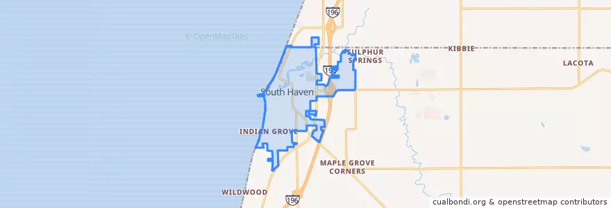 Mapa de ubicacion de South Haven.