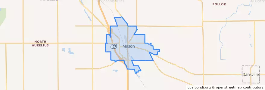 Mapa de ubicacion de Mason.