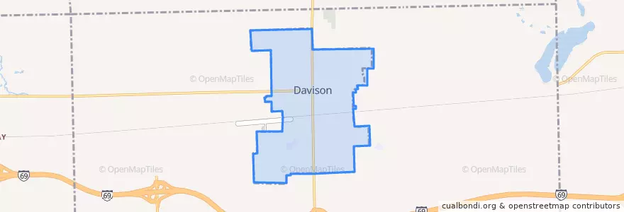 Mapa de ubicacion de Davison.