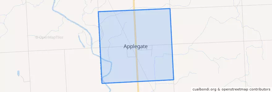 Mapa de ubicacion de Applegate.