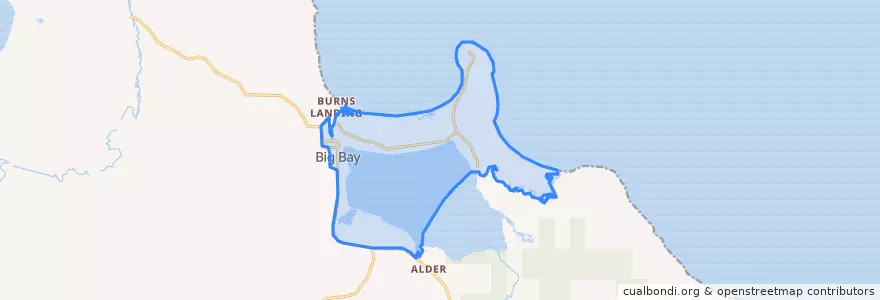 Mapa de ubicacion de Big Bay.