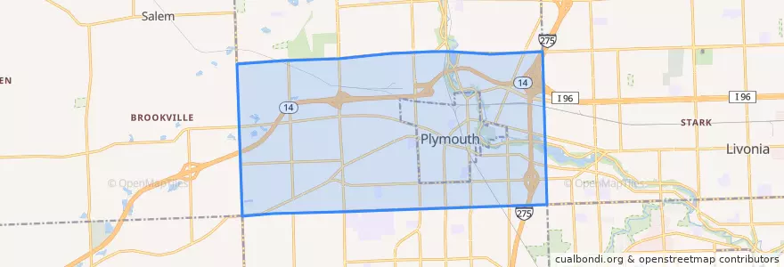 Mapa de ubicacion de Plymouth Township.