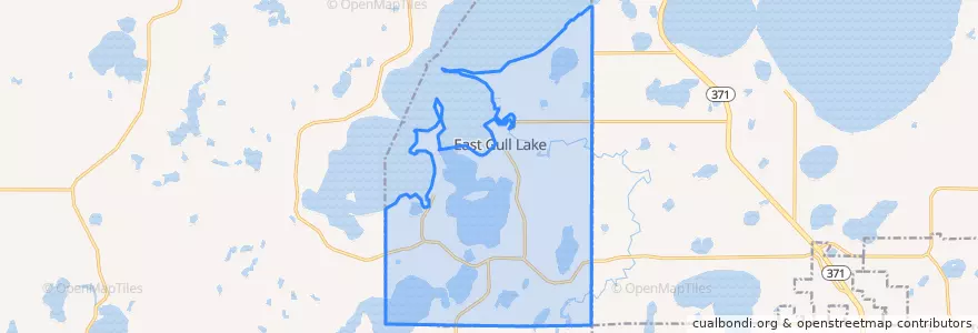 Mapa de ubicacion de East Gull Lake.