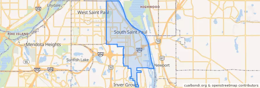 Mapa de ubicacion de South St. Paul.