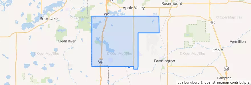 Mapa de ubicacion de Lakeville.