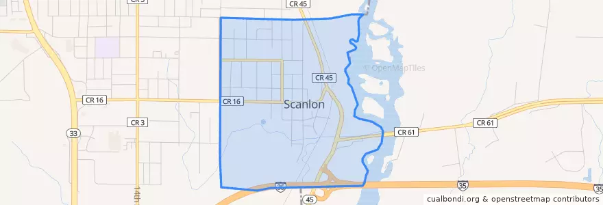 Mapa de ubicacion de Scanlon.