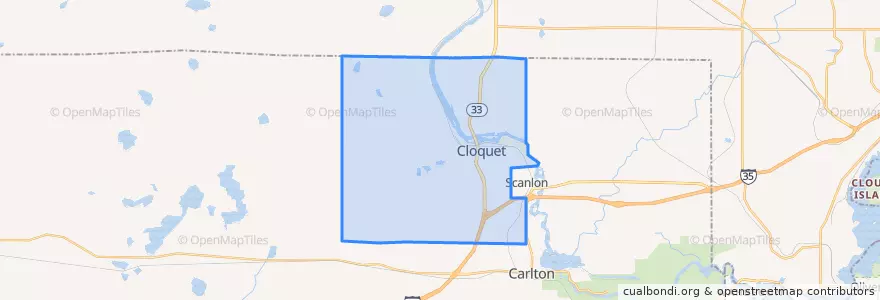 Mapa de ubicacion de Cloquet.