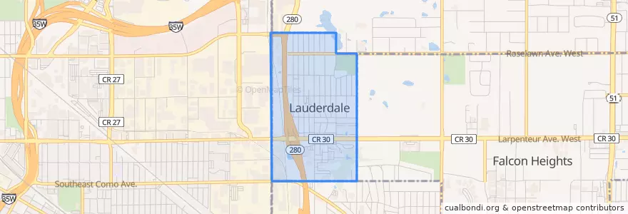 Mapa de ubicacion de Lauderdale.