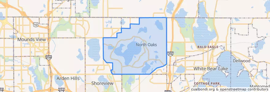 Mapa de ubicacion de North Oaks.