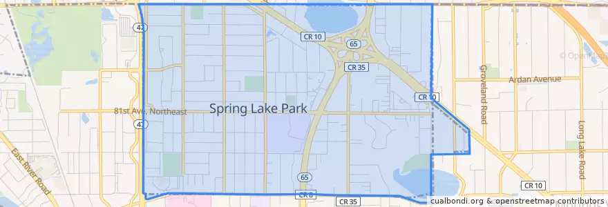 Mapa de ubicacion de Spring Lake Park.
