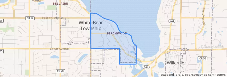 Mapa de ubicacion de Birchwood Village.