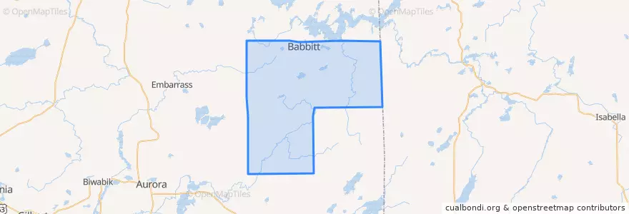 Mapa de ubicacion de Babbitt.