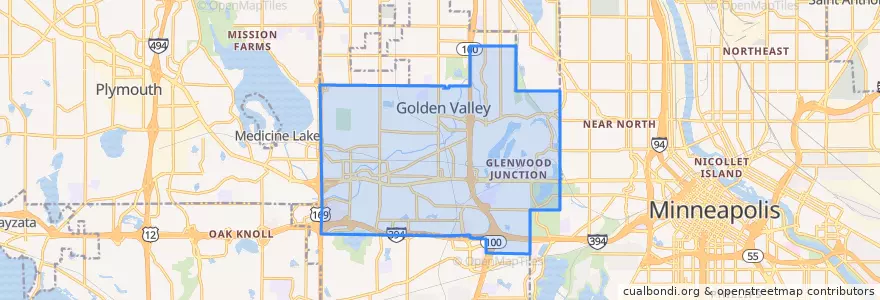 Mapa de ubicacion de Golden Valley.