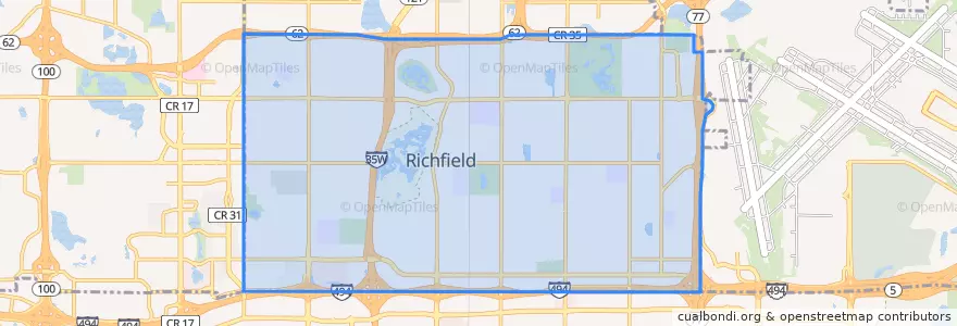 Mapa de ubicacion de Richfield.