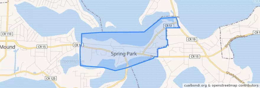 Mapa de ubicacion de Spring Park.