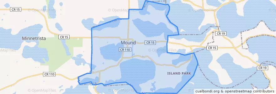 Mapa de ubicacion de Mound.