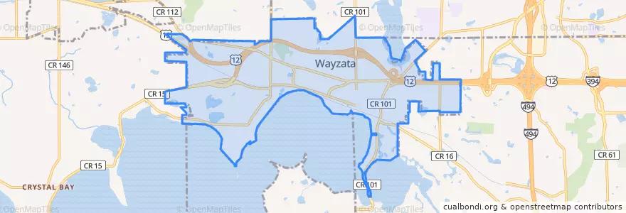 Mapa de ubicacion de Wayzata.