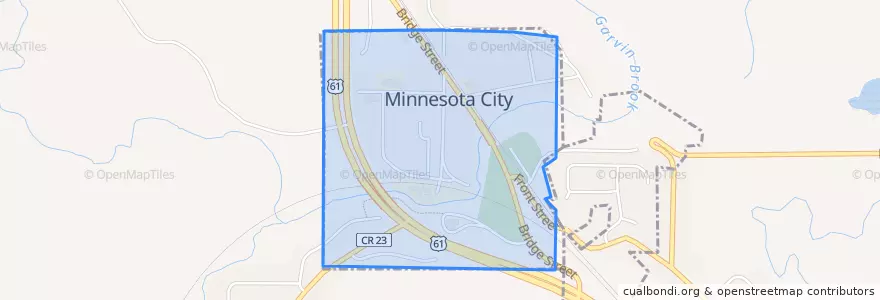 Mapa de ubicacion de Minnesota City.