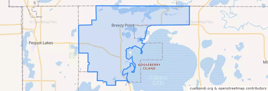 Mapa de ubicacion de Breezy Point.