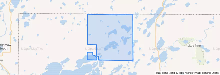 Mapa de ubicacion de Fifty Lakes.