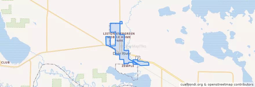 Mapa de ubicacion de Deer River.