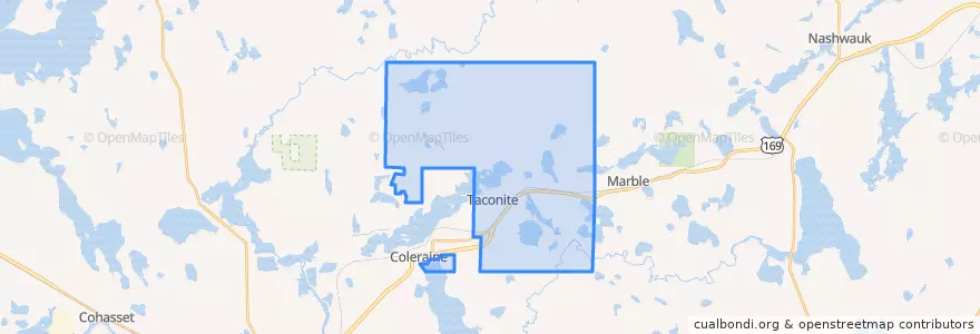 Mapa de ubicacion de Taconite.